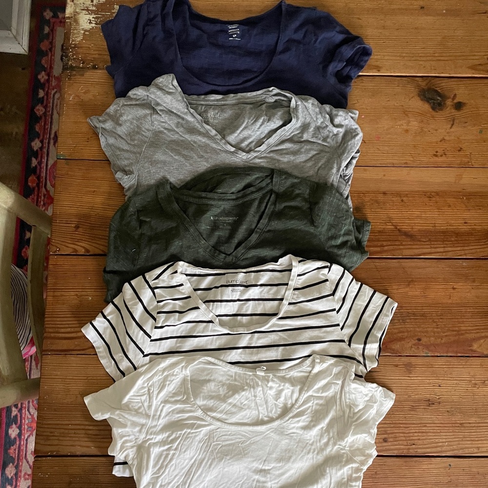 Five maternity shirts